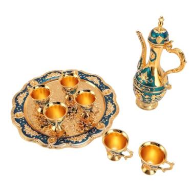 Imagem de Generic Kit de Vinho de Metal Maconha Vintage de Cafeteira à Prova de Cafeteira à Prova de Deformação de Deformação Europeia de Ferrugem Européia (Azul -ouro)