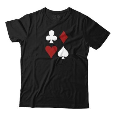Imagem de Camiseta Naipes Baralho Cartaz Poker Unissex Algodão - Estudio Zs