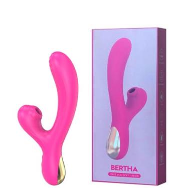 Imagem de Vibrador Sugador de Clitóris Estímulo Ponto G Bertha S-hande 7 Intensidades Silicone Recarregável 22,3cm x 4,1cm