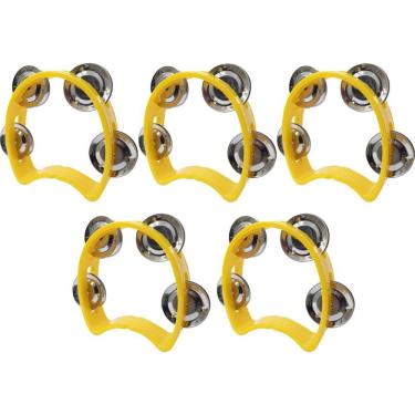 Imagem de Kit 5 Pandeiros Meia Lua Infantil Amarelo New York