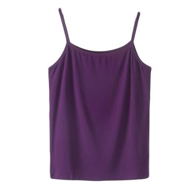 Imagem de Dressnu Camiseta feminina fina cor sólida, Roxa, Tamanho Único