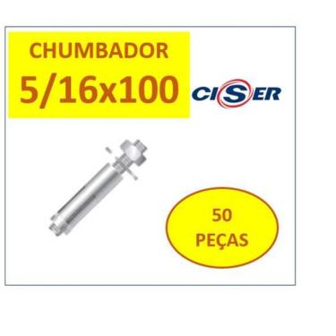 Imagem de Chumbador C/Prisioneiro Cba 5/16 X 100 Ac Zincado 50 Peças