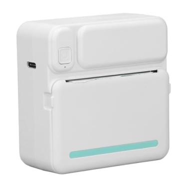 Imagem de Impressora de Bolso Portátil, HD 200dpi, Mini Impressora Térmica Sem Tinta Recarregável Com 1 Rolo de Papel, Fácil Operação, Bateria de Longa Duração (Branco Verde)