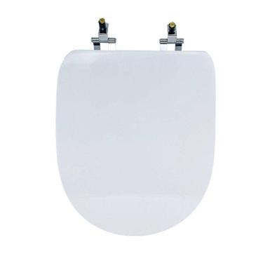 Imagem de Assento Sanitário Poliéster para Louça Duomo Plus deca Super Luxo Cromado Branco