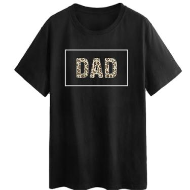 Imagem de Camiseta DADA Dad Squared Letter Graphic Print Shirt Leopard Pattern First Time Father's Day Pai Gift Daddy Papa Tee Top, Leopardo, P