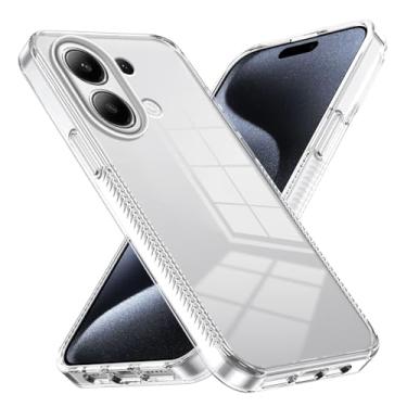 Imagem de Caso de capa de telefone de proteção Crystal Clear compatível com Xiaomi Redmi Note 13 4G Case Foreign Edition (de um jornal), PC de acrílico rígido, capa traseira protetora ultrafina, capa de absorçã