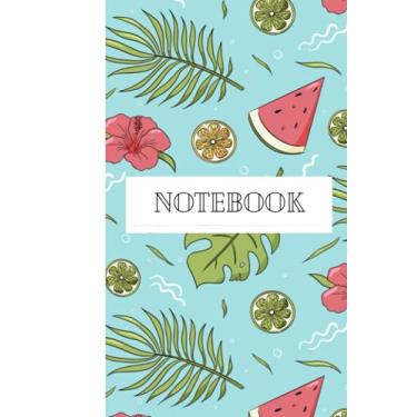 Imagem de Notebook: Cute Pink and Blue Watermelon and Floral Notebook Blank Lined Journal