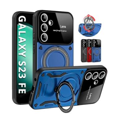 Imagem de Capa Capinha Case Armor Anel Magnetica Safe Para Galaxy S23 Fe 5G (Tela 6.4') + Anel Suporte + Proteção De Câmera + Carregamento Por Indução - Anti Impacto (Azul)