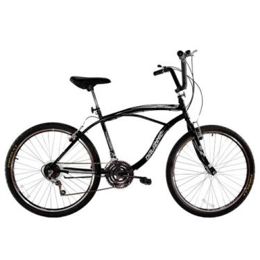 Imagem de Bicicleta Masculina Aro 26 Com 18 Marchas Beach Preto - Dalannio Bike