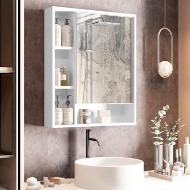 Imagem de ARMARIO ESPELHEIRA COM PORTA PARA BANHEIRO OLIMPIA - Genérico - Montagem na Parede - Espelho - Espelho - 60 cm x 10 cm