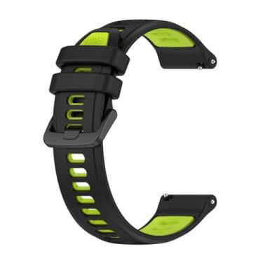 Imagem de Estilo no Pulso, Pulseira Compatível com Amazfit GTS4 Mini ou GTS 4 Mini New em silicone 20mm Sport-R cor:Preta com Verde
