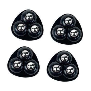 Imagem de Esquirla 4 peças autoadesivas rodízios deslizantes rodas versáteis rodízios mudos rodas universais 360 giratório para caixa de armazenamento, Preto