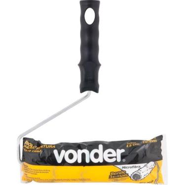 Imagem de Rolo Para Pintura Microfibra 09cm Antirrespingo Com Suporte - Vonder