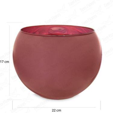 Imagem de Vaso de Vidro Aquario Tailandia Espelhado Rose 22x17 - Tem Flores
