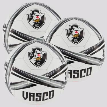 Imagem de Kit 3 Bolas Vasco Estádios 24 Campo Branca e Preta - Sportcom, 05