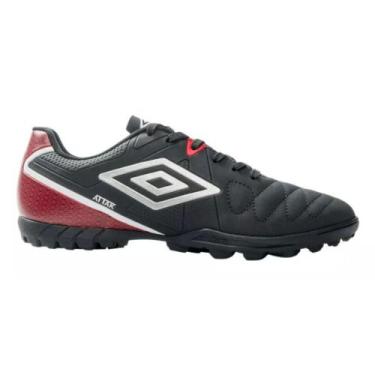 Imagem de Chuteira Society Umbro Attak Eternal Unissex Preto Vermelho, Preto, 40