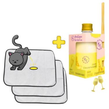 Imagem de Kit 6 Tapetes Higiênicos Pet 70x50 + Aromatizador Pet Champanhe de Amb
