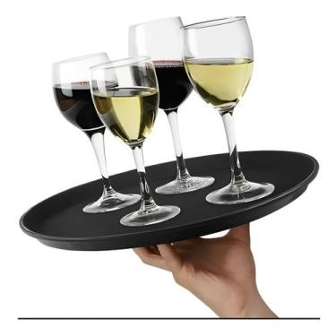 Imagem de Bandeja Plástica com Superfície Antiderrapante 40cm para Garçons em Ba