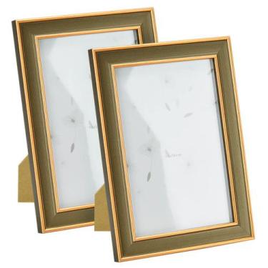 Imagem de Kit 2 porta retrato 10x15cm 5484 com Apoio - Livon, Marrom
