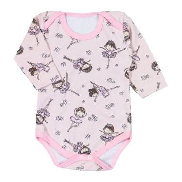 Imagem de Body de bebê longo estampa bailarina rosa claro - Era Uma Vez, P
