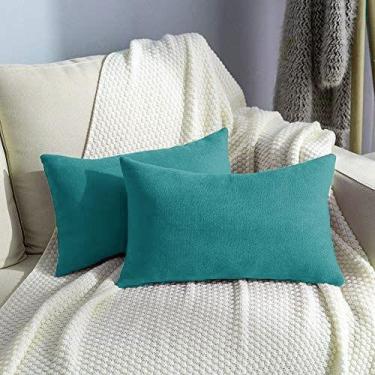 Imagem de Almofada Retangular Suede 30x50cm Azul Turquesa - FASTLAR