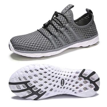 Imagem de DLGJPA Tênis masculino leve de secagem rápida Aqua Water Tênis esportivo esportivo para caminhada, 19127 cinza escuro, 46