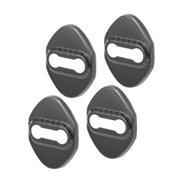 Imagem de A ABSOPRO 4 peças de protetor de trava de porta de carro para Toyota Highlander Carola Camry RAV4 Reiz com adesivo de aço inoxidável capa de fechadura de porta de substituição de item de fibra de