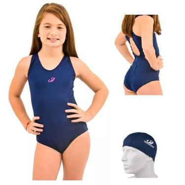 Imagem de Maiô Helanca Infantil Com Touca Natação Escolha Cor GH02JR Hammerhead,