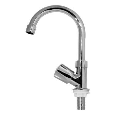 Imagem de Torneira Pia Cozinha Lavabo Prata Plástico ABS 1/4 Gold Sand