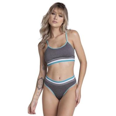 Imagem de Conjunto Lingerie Calcinha Cós Alto Top Sem Bojo - Bella Fiore Modas, 
