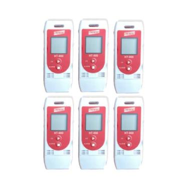 Imagem de Kit 6 Datalogger Digital Temperatura Umidade 32000 Leituras Alarme Usb