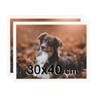 Imagem de Kit 2 Porta Retratos C/vidro 30x40 Moldura Branca Para fotos, decoraçõ