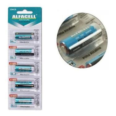 Imagem de Pilha Alcalina 23A Alfacell 12V A23 Cartela Com 05 Uni Alto Desempenho