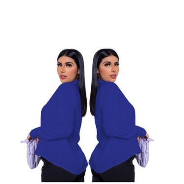 Imagem de Kit 2 Camisa Social Feminina Básica Casual Disponível Em Varias Cores 