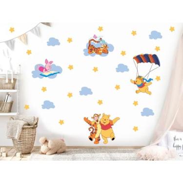Imagem de Adesivo de parede ursinho pooh tigrão paraquedas leitão - Senhorita De