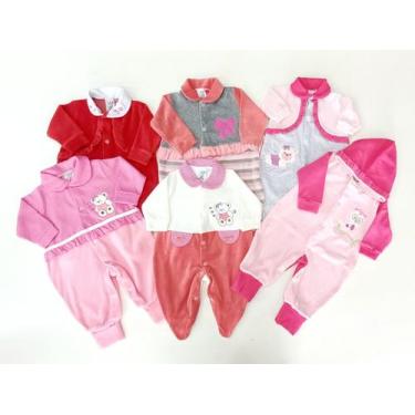 Imagem de KIT 4 - Macacão Longo em Plush - Feminino - P / M / G - Nethuno Baby, 