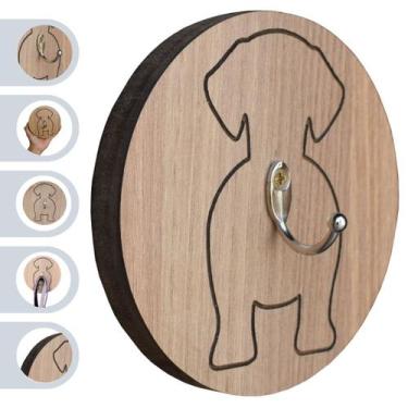 Imagem de Porta-Guia Pet Chaveiro MDF Organizador Coleiras  - Maderacco