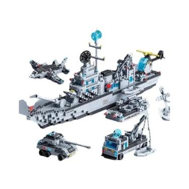 Imagem de Conjunto de Blocos de Construção de Navio Militar - 1560 Peças para Me
