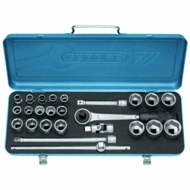 Imagem de Jogo de Soquetes Sextavado 1/2" - 10 a 32mm Gedore 25 Peças - 015503