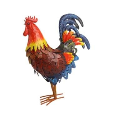 Imagem de Generic Ferro Jardim Estátua Ornamento Gramado Galinha Escultura Estatueta Animal para Cerca Pátio Dia das Bruxas Pátio Flowerbed
