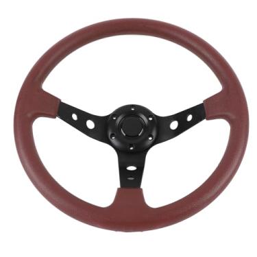 Imagem de Volante de Carro de 14 Polegadas, Volante de Corrida de PU de Aparência Elegante, Volante Universal Com Botão de Buzina para Adaptador de Cubo de Volante de 6 Furos