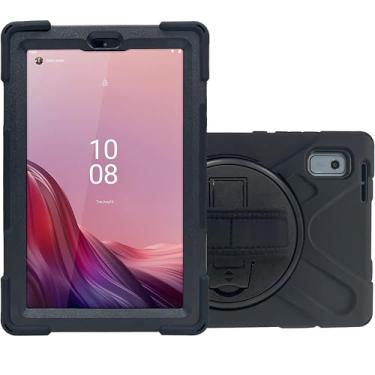 Imagem de Capa protetora para tablet - Capa protetora com suporte giratório de 360° integrado para tablet Lenovo M9 - preta (PAD-PCGKKM9)