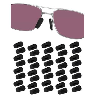 Imagem de JAPower 20 pares de protetores de nariz antiderrapantes de silicone macio antiderrapante para substituição de peças de nariz para óculos de sol - Preto