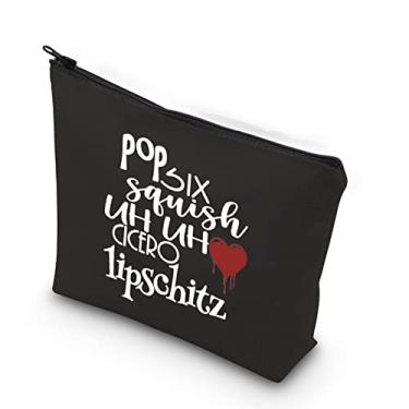 Imagem de WCGXKO Bolsa de cosméticos Chicago Musical Inspired Gift Six Squish Uh Uh Cicero Lipschitz com zíper, Pop Six preto, Zíper