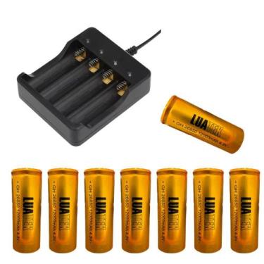 Imagem de Kit Carregador Duplo De 4 Slot Bateria 14500 Mais 8 Bateria 18650, 145