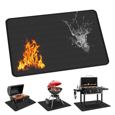 Imagem de Tapete grande sob a grelha para churrasqueira externa, almofada dupla face à prova de fogo, tapete de lareira interna/lareira, protetor de churrasco à prova de óleo à prova d'água para decks e pátios