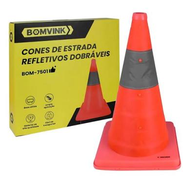 Imagem de Cone Estrada Portatil Refletivo Dobrável Sinalização Alerta - bomvink