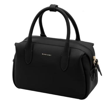 Imagem de Bolsa Bowling Feminina de Couro Bovino Legítimo Mariart Jambuzinha (Preta)