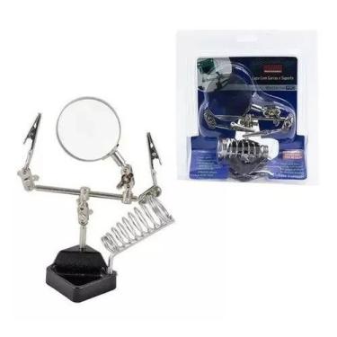 Imagem de Lupa Com Garras E Suporte Ferro Solda Articulável Western