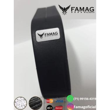 Imagem de Pulseira Magnética preta com infra vermelho longo e neodímio.  - FAMAG